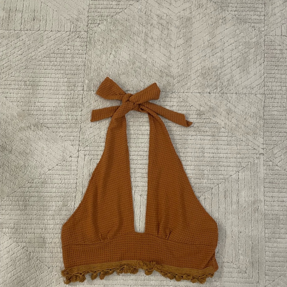 Rust Halter Top with Bow Tie